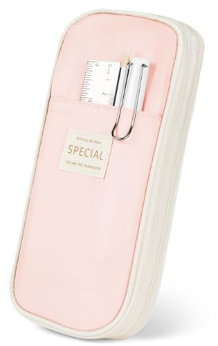 AOOSU Astuccio per Matite di Grande Capacità, Astucci Bambini, Astuccio Scolastico Estensibile, Adatto a Ragazzi, Ragazze, Studenti, Bambini (Rosa)