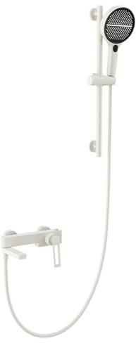 XJTNLB Grifo Bañera y Ducha Leche Blanca Grifo de Ducha de Pared Giratorio de 90 ° Grifos Duchas de Baño con Alcachofa 4 Modos