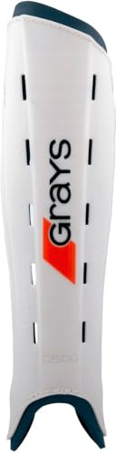 Grays, G600, parastinchi per hockey, Bianco/Blu Navy (2017/2018), M