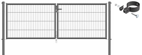 Alberts 633042 Einstab-Gittermatten-Doppeltorset | zinkphosphatiert anthrazit | 2988 x 750 mm