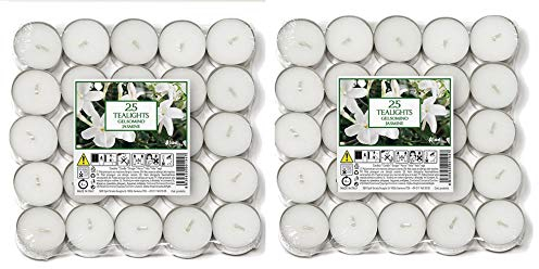 Price's Candles - Aladino Jasmine Scented Tea Lights 50 Pack - 021961D