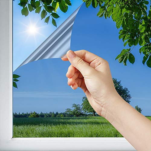 DIMEXACT - Film Solaire Anti Chaleur pour Double vitrage Meilleure Performance - alu foncé - 75 cm x 1 m - en Rouleau