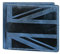 Hudson & James Designer London Real Distressed Leather Mens Wallet with Zip Coin Pocket Credit Carder Holder Bifold Purse UK Union Jack (Blue)