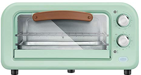 Mini Horno Compacto De 12l Retro Y Liviano/Temperatura Controlada De 90-230°C/Temporizador De 60 Minutos Con Apagado Automático / 800w / Puerta De Vidrio Templado,Verde
