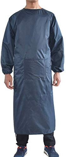 SSB Lange Ärmel, wasserdichte Arbeitsschürze, Öl-Küchenlatzschürze, dicker Arbeitskittel, industrielle chemikalienbeständige Vinylschürze für Laborarbeit, Metzger, A, 120 x 120 cm