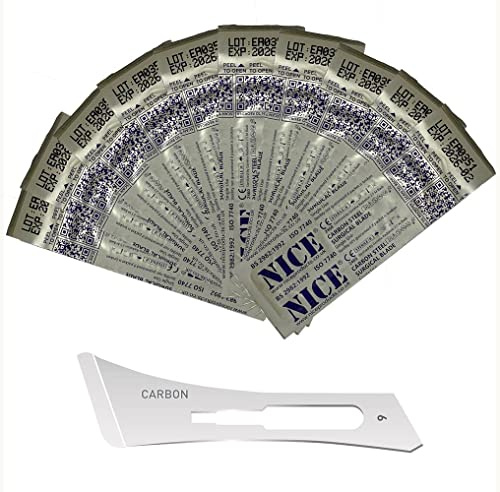 10 x NICE No.9 Sterile Carbon Steel CS09 Surgical Blades
