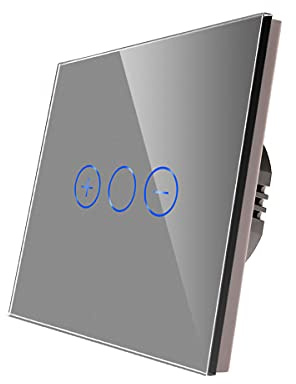 CNBINGO Dimmschalter für LED-Leuchten - Touch Lichtschalter unterputz - Dimmer schalter einfach in Grau - Wandschalter mit Glas Panel und Status-LED