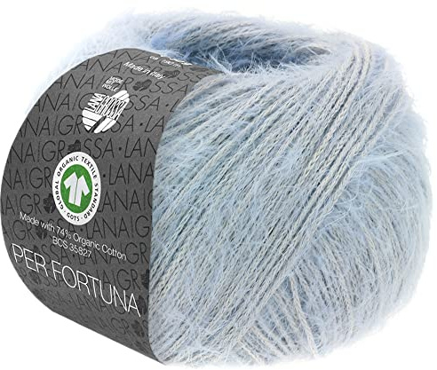 LANA GROSSA Per Fortuna GOTS | Leichtes Sommerflauschgarn mit Baumwolle | Handstrickgarn aus 74% Baumwolle (Bio) & 26% Polyamid | 50g Wolle zum Stricken & Häkeln | 190m Garn FB 21