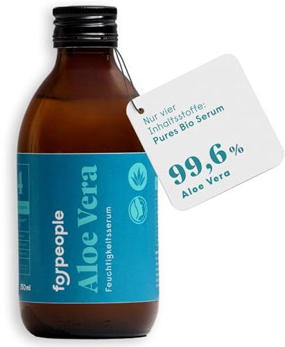 forpeople BIO Aloe Vera Gesichtsserum 250ml · Feuchtigkeitsspendendes Gel für Männer und Frauen · 100% Naturkosmetik für die tägliche Gesichtspflege · Vegan, Bio, Organic Serum
