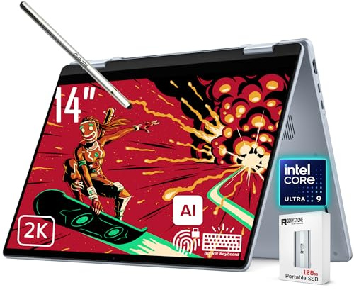 Dell 14 Plus 2-in-1 AI Laptop, 14 2K Touchscreen, Core Ultra 9 288V(48 Tops), Copilot+ PC, Backlit Keyboard, Fingerprint, 1080p Webcam, Wi-Fi 7, Windows 11 Pro, Blue(32GB DDR5 RAM 8533 MHz| 1TB SSD)