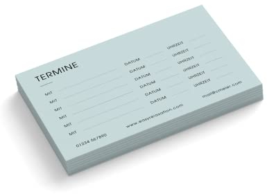 Terminkarten personalisiert | Relaxation | 1-seitig | Querformat | Menge + Farbe wählbar | Terminzettel | nächster Termin | Heilpraktiker | Massage | Praxis (Cyan, 1000 Stück)