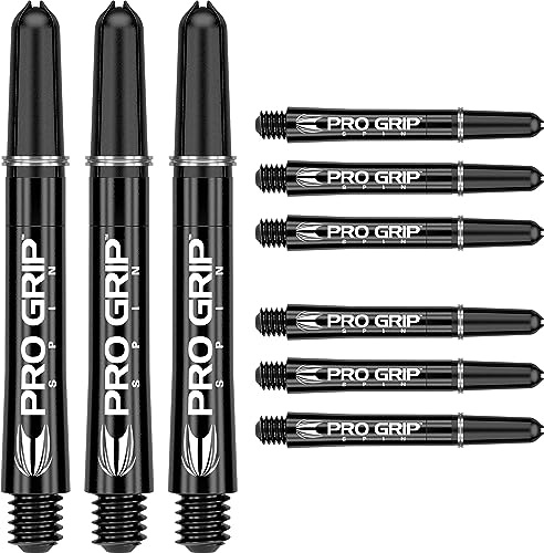 Target Darts 3 x Sätze Schwarz Pro Grip Spin Dart Stiele Kurz - 9 Dartschäfte Insgesamt