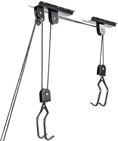 Trintion Fahrradlift, Bike Lift, Fahrradhalterung zur Deckenmontage, Deckenhalterung für Fahrräder und E-Bikes, Fahrradlift mit Flaschenzug für Garage, Keller