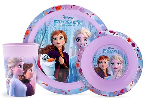 Lulabi Frozen Set 3 Pezzi Bimbo, Polipropilene, Lilla, Decorato