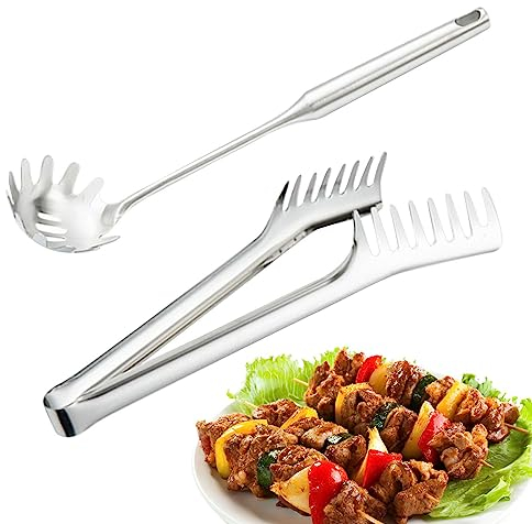 Tenedor de espagueti, cuchara de espaguetis y pinzas para pasta, utensilios de servir, herramientas de acero inoxidable para cocinar espaguetis