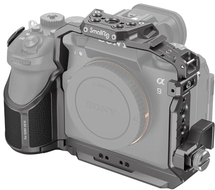 SMALLRIG Camera Cage for Sony Alpha 9 III, Fits Plate for Arca-Type, Compatible with RS 2/RSC 2/RS 3 Stabilizer, with a Cable Clamp for HDMI, Cold Shoe, QD Socket, NATO Rail and Threaded Holes -4533