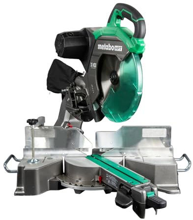 Metabo HPT 12-Inch Dual Bevel Sliding Miter Saw, 4000 RPM No-Load Speed, 45° Left and Right Bevel Range, Precision Miter Angles, 9 Detent Stops, Xact Cut Shadow Line, C12RSH3