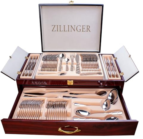 Lorina Style Heavy Quality 72 Piece Gold Table Cutlery Set Stainless Steel Canteen Gift