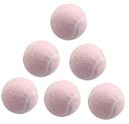 Dickly 6 Stück Tennisbälle, verschleißfest, Rückprall, elastische Bälle mit 64 mm Durchmesser, Trainingsbälle für Spiele, Tennisbegeisterte, Schlägersport, Hell-Pink