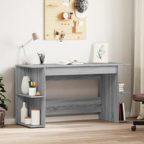 ZEYUAN Schreibtisch Grau Sonoma 140x50x75 cm Holzwerkstoff, Gaming Tisch, Computertisch, Computer Desk, Office Table, Bürotisch, Arbeitstisch, Nähtisch, Pc Tisch - 840553