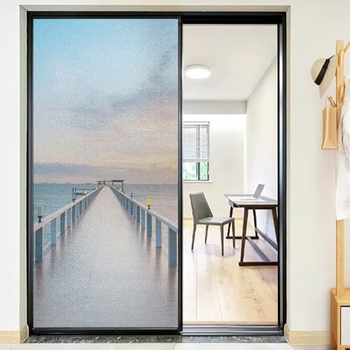 Sichtschutzfolie Fenster Retro Brücke Sonnenschutzfolie Fenster,Sichtschutz Fensterfolie,Durchsichtig Thermofolie Fenster Gegen Hitze,Milchglasfolie Statisch Haftend