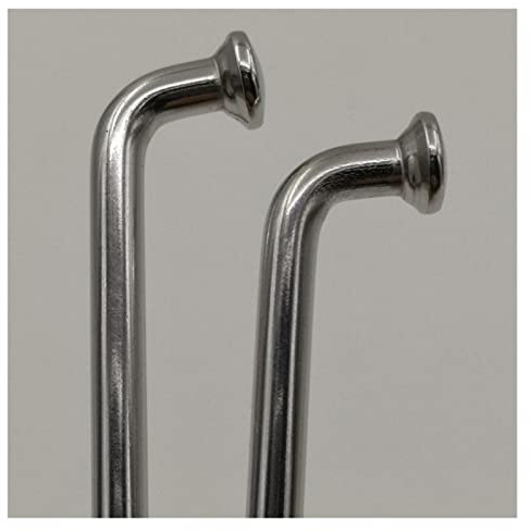 Raggi moto in acciaio inox curvatura J calibro 8 4,0 mm con dadi da 22 mm, lunghezza 115 mm