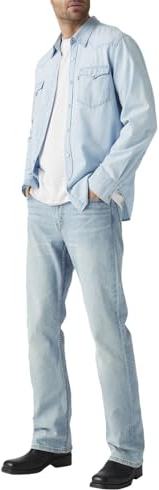 Levi's Herr 527 Slim Boot Cut Denim Jeans, Colour Here We Stop, storlek 36 30, Here We stop, 36W / 30L