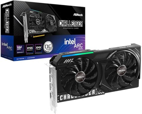 ASRock Tarjeta gráfica Intel ARC B570 Challenger 10 GB OC 2600 MHz 19 Gbps GDDR6 160Bits 7680 x 4320 600 W Dual Fan 0dB Silent Cooling Tarjeta gráfica