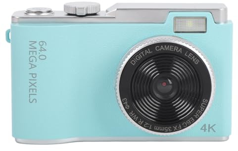 4K Digitalkamera, 16X Zoom Videokamera Videokamera 64MP 2,4-tums IPS-skärm Digitalkamerainspelare Vloggningskamera Inbyggd Mikrofon, Handycam-videokamera för Tonåringar (64 GB)