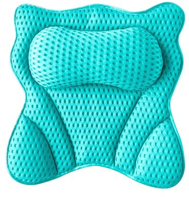 Badewannenkissen, 4D Luxus-Badewannenkissen für Kopf, Nacken, Schulter & Rücken, ergonomisches Badewannenkissen mit 6 leistungsstarken Saugnäpfen für Whirlpool & Home Spa (Grün)