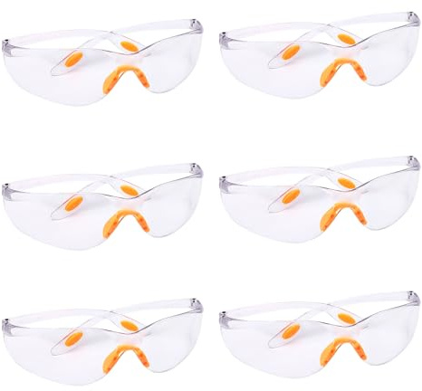 Lot de 6 lunettes de protection, lunettes de protection pour enfants, chimie, lunettes de sécurité, lunettes de travail, lunettes de protection des yeux, lunettes de sécurité, lunettes de laboratoire,
