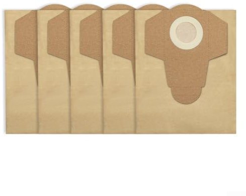 for FACULX Wet And Dry Vacuum Bags, 20L Capacity, Pack of 5, Compatible With BT-VC 1250S And TC-VC 18/20 Li S-Solo For Efficient Filtration
