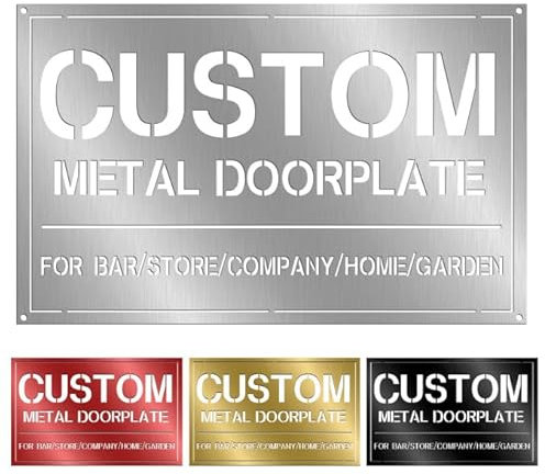 WERWAES - Targa Con Nome Inciso Personalizzato, Targhetta di Nome Della Porta, Aspetto Metallico, Personalizzato Con Testo, Adatto per case, camere da letto, giardini, aziende, negozi, hotel