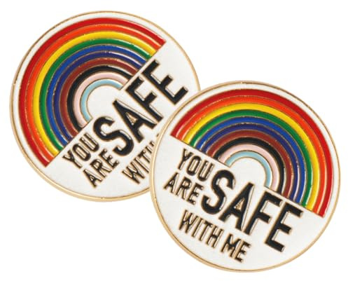 BESPORTBLE 2Stücke Rainbow You Are Safe With Me Brosche Emaille Pin Für Frauen Modischer Anstecker Für Rucksäcke Kleidung Pride Lapel Pin