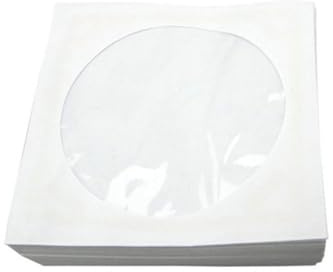 Lurrose 100 Weiße CD Hüllen aus Papier mit Transparentem Fenster Portable Größe Umweltfreundliche CD Aufbewahrungstasche für DVD und Heimkino Geeignet