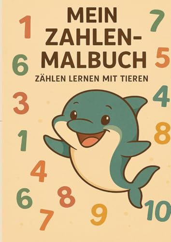 Mein Zahlen-Malbuch für Kinder – Zahlen von 1 bis 10 mit Tieren: Zählen lernen und Tiere entdecken – Für Kinder von 3 bis 5 Jahren