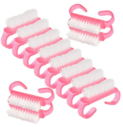 OUNONA 12 Pièces Brosse Ongles Manucure avec Poignée Ergonomique pour Nettoyage Doigts Mains et Poils Souples Sans Rayures Compacte et Portable