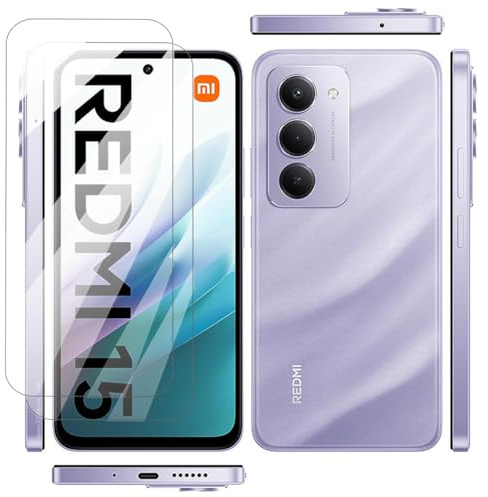 PanXCase 2 Piezas Protector de Pantalla para Xiaomi Redmi 15 4G(171.1x82.1x8.6 mm) - 9H Dureza Vidrio Templado Anti Arañazos Antihuellas (2 Pack)