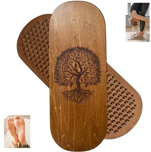TENGRY Sadhu Board, Specially Crafted Aluminum Nails, Light, Compact, Nail Board for Standing on Feet, 0,39 In (10 mm), Wooden, Acupuncture Massage, Yoga Gift (Tree Brown)
