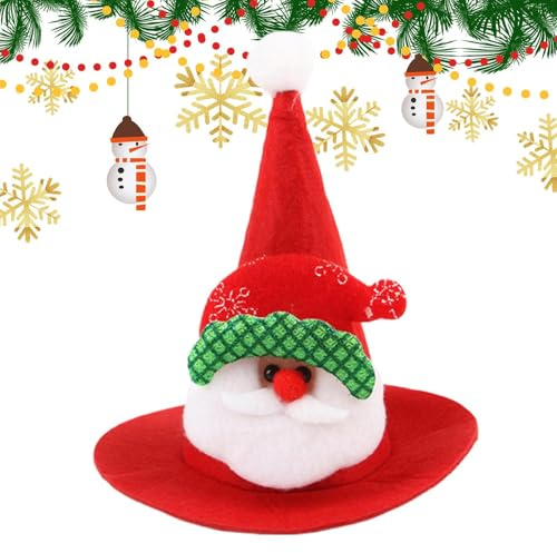 Katze Weihnachtshut Niedlicher Warmer Verstellbarer Festlicher Kopfschmuck | Großer Hund Spitzen Kostümhut Für Welpen Kätzchen Hamster Eidechsen Winter Veranstaltung Geburtstag Feier Party