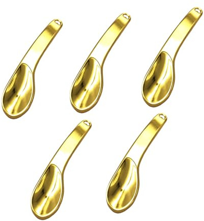 FOMIYES Cuillère à Crème Visage et Masque Dorée 5 Pièces pour Mélange et Application Hygiène Beauté Visage