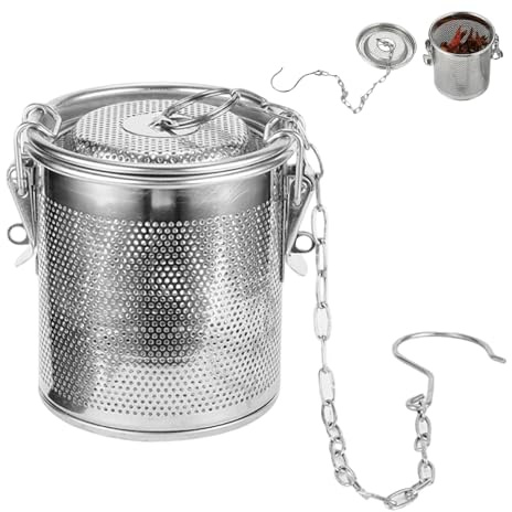 BaZuyunMd 1 Stück Gewürzsieb, Gewürzsieb Zum, Mitkochen, Gewürzkugel, Gewürzkugel Zum Kochen, Geeignet zum Schmoren von Fleisch, Zubereiten von Suppen und Aufbrühen von Tee, Edelstahl, Silber