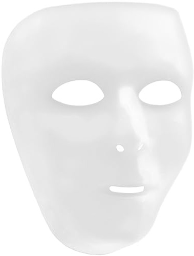 White Full Face Mask - 6.25 x 7.75 (12 Pcs.) - Perfect for DIY Projects, Costume Parties & Unforgettable Events