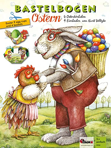 Ostern Bastelbogen Körbchen und Becher: Osterdekoration zum Ausschneiden: Bastelset Osterdekoration zum Ausschneiden & Basteln mit Kindern ab 5+ aus ... Osterkörbchen basteln aus Papier Kinder ab 5+