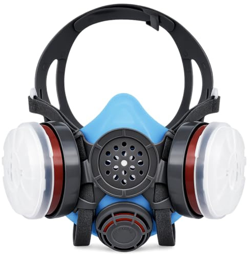 Parcil Saftey T-60 Survival & Tactical Half Face Organic Vapor & Particulate Respirator Mask - A1P2 Respirator Mask Protection – Full Face Use Respirator Mask for Emergency Respirator & Smoke Mask