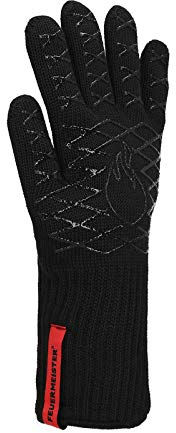 Feuermeister Premium BBQ Grillhandschuh in Größe 12/1 Paar / EN407 Zertifiziert/bis 500°C hitzebeständig/aus hochwertiger Aramid/Nomex Faser/extra lang zum Backen, Kochen, Grillen (12)