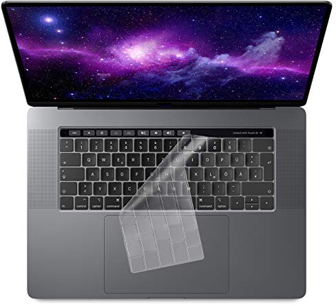 MyGadget Tastaturschutz für Apple MacBook Pro 13 & 15 Zoll [ ab 2016 bis 2020 - Touchbar] - Folie für EU Tastatur - Keyboard Cover - Transparent