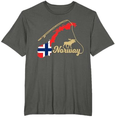 Norwegen Landkarte Angel Elch T-Shirt