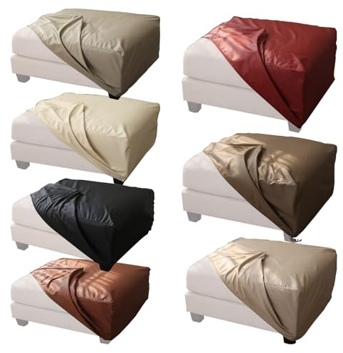 LMVYUVLF Beige pufföverdrag, halkfria sittsäcksöverdrag, vattentäta överdrag för fotstöd, hållbart rektangulärt möbelskydd, 360° lindning (karamel, 81–100 cm/31–39 tum)