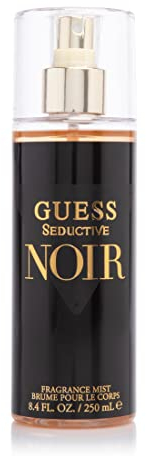 GUESS Seductive Noir, Bruma Perfumada para Mujer, Fragancia Floral, Bergamota, Pétalos de Iris, Jazmín, Vainilla, Aroma Seductora, 250 ml